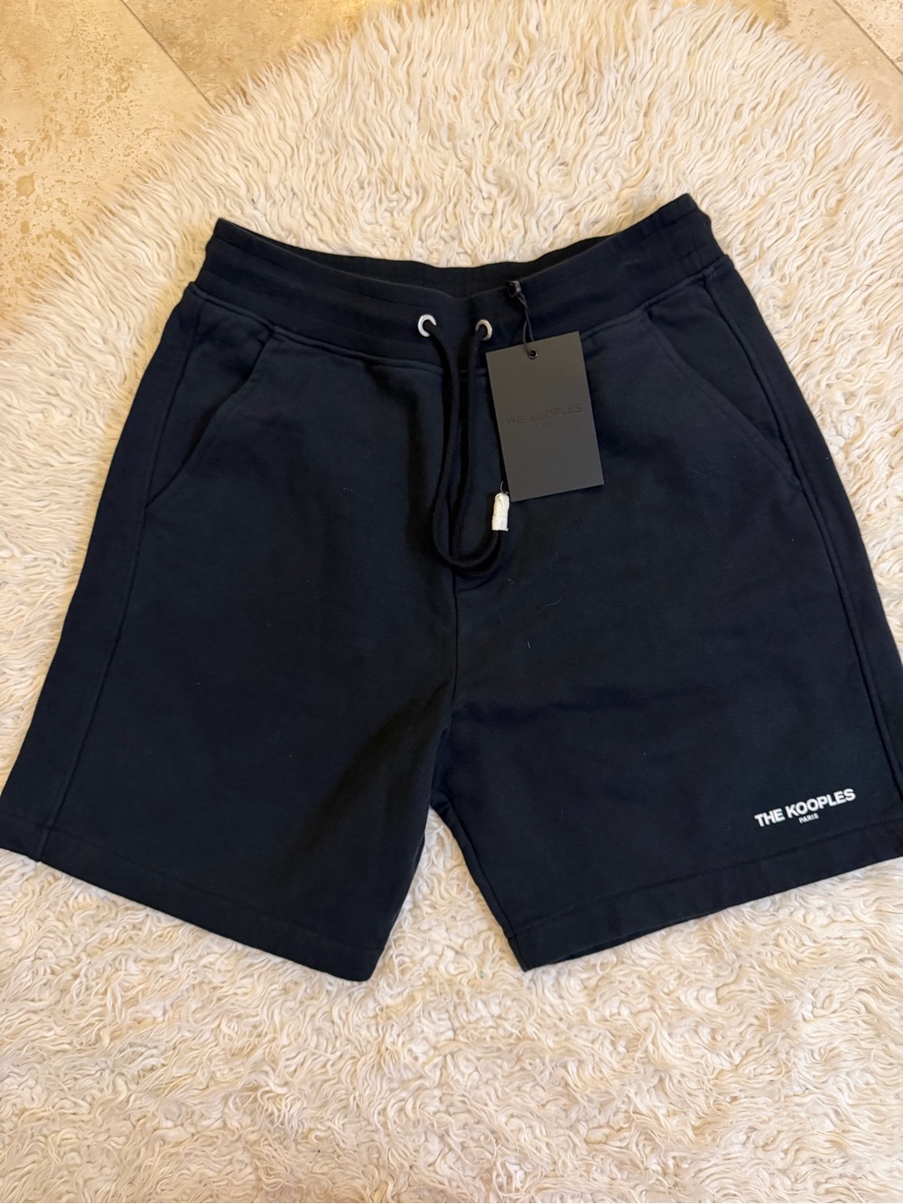 The Kooples Black Men's Logo Cotton Drawstring Shorts